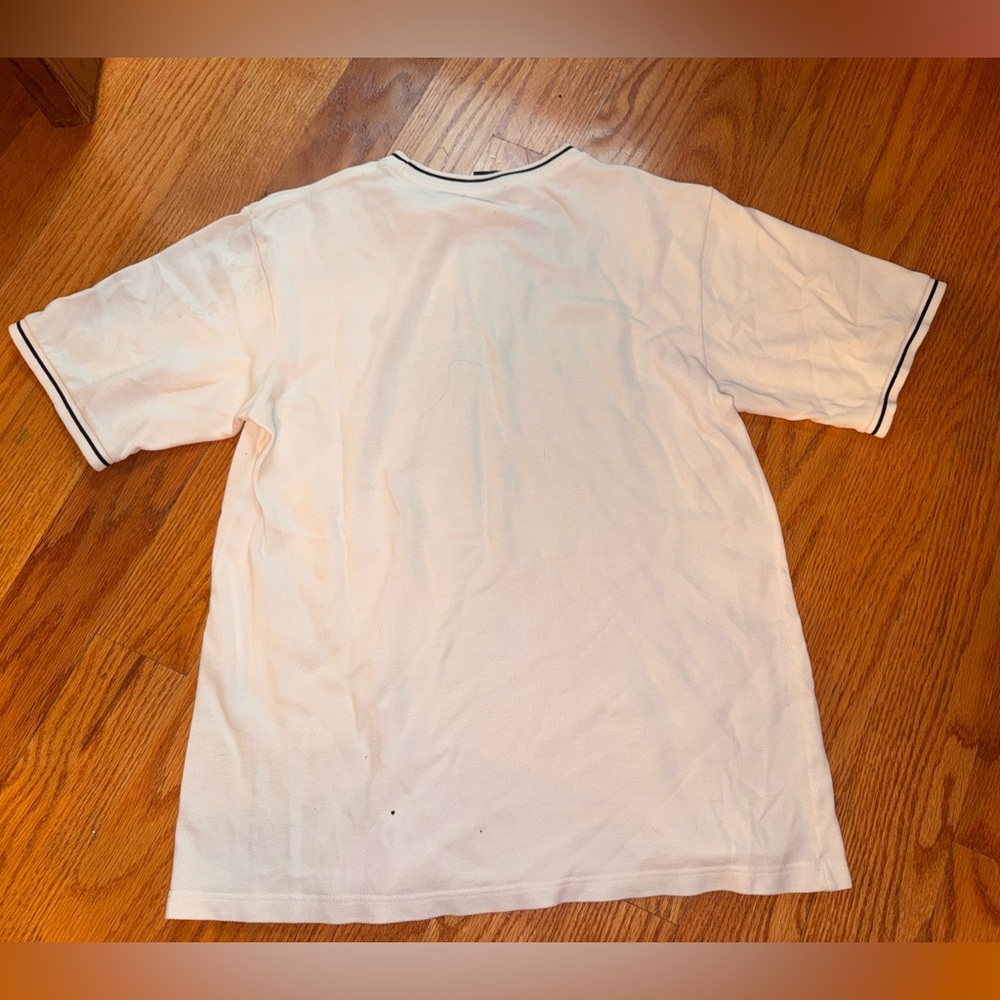 🌸 Ralph Lauren White Crew Neck T-Shirt with Navy Trim & Polo Logo - Picture 3 of 3
